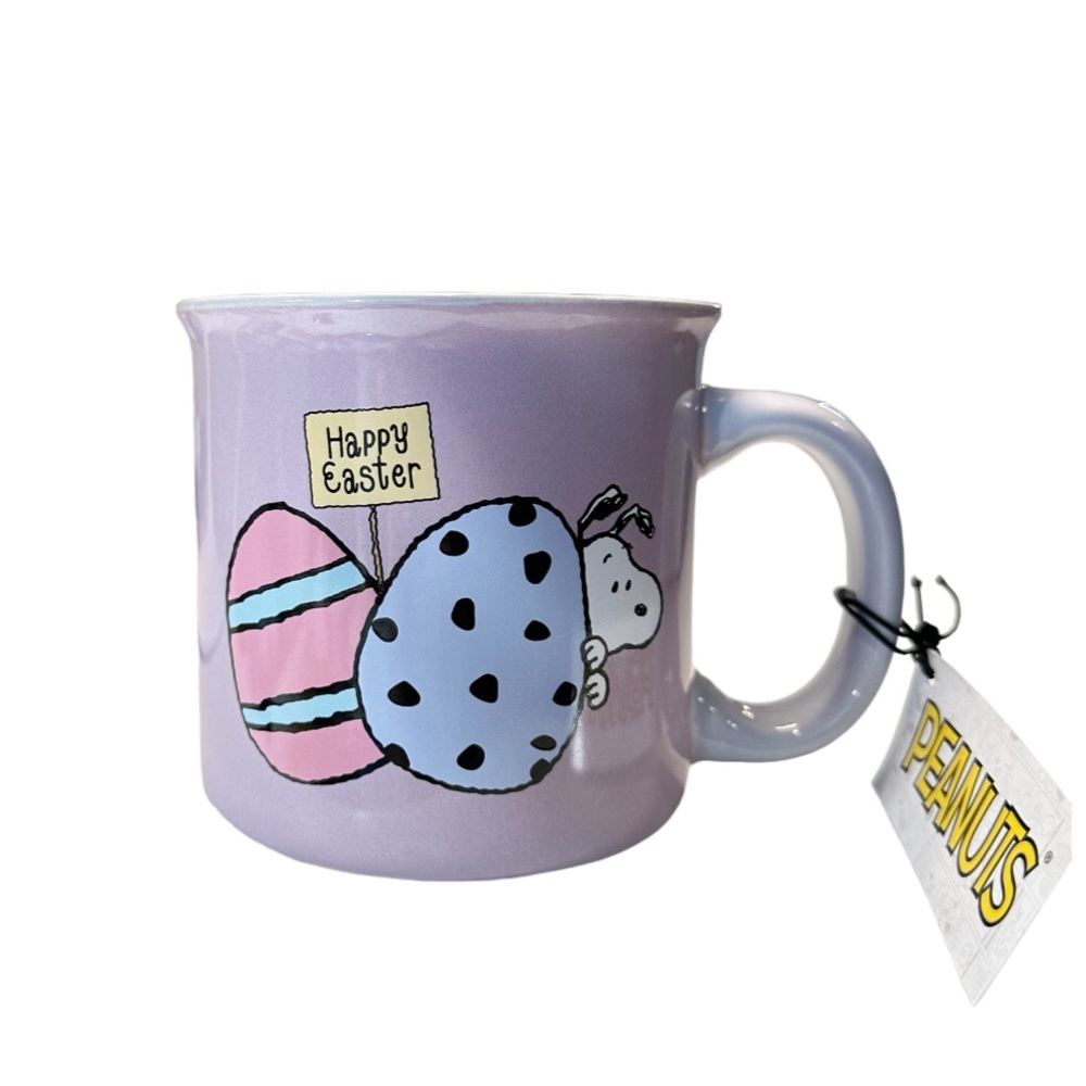 Peanuts Snoopy Lavender Pink Blue Ceramic Easter Mug